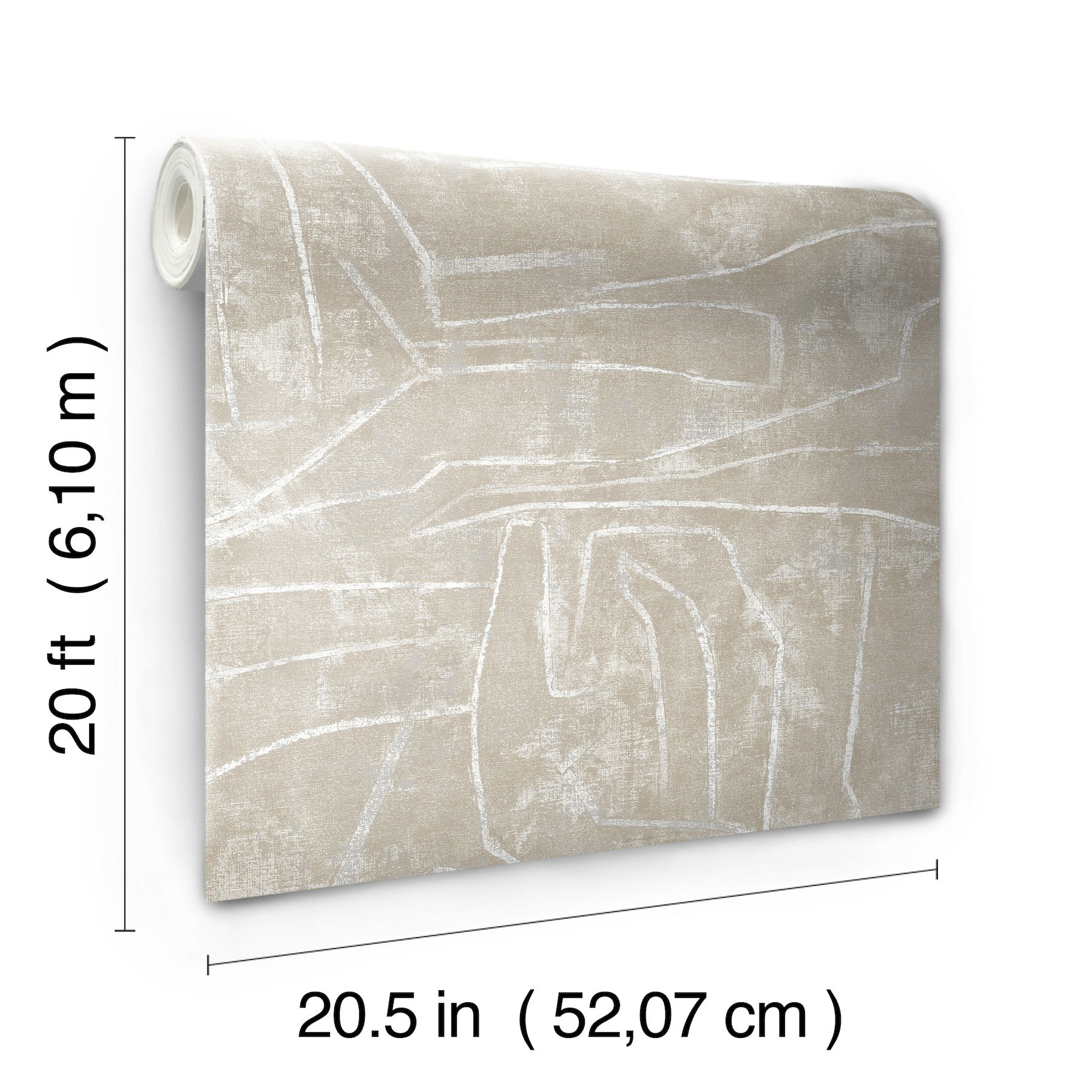 Urban Chalk Neutral Peel & Stick Wallpaper large image 