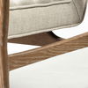 Ajax II Cream Fabric with Brown Wooden Frame Accent Chair thumbnail 12