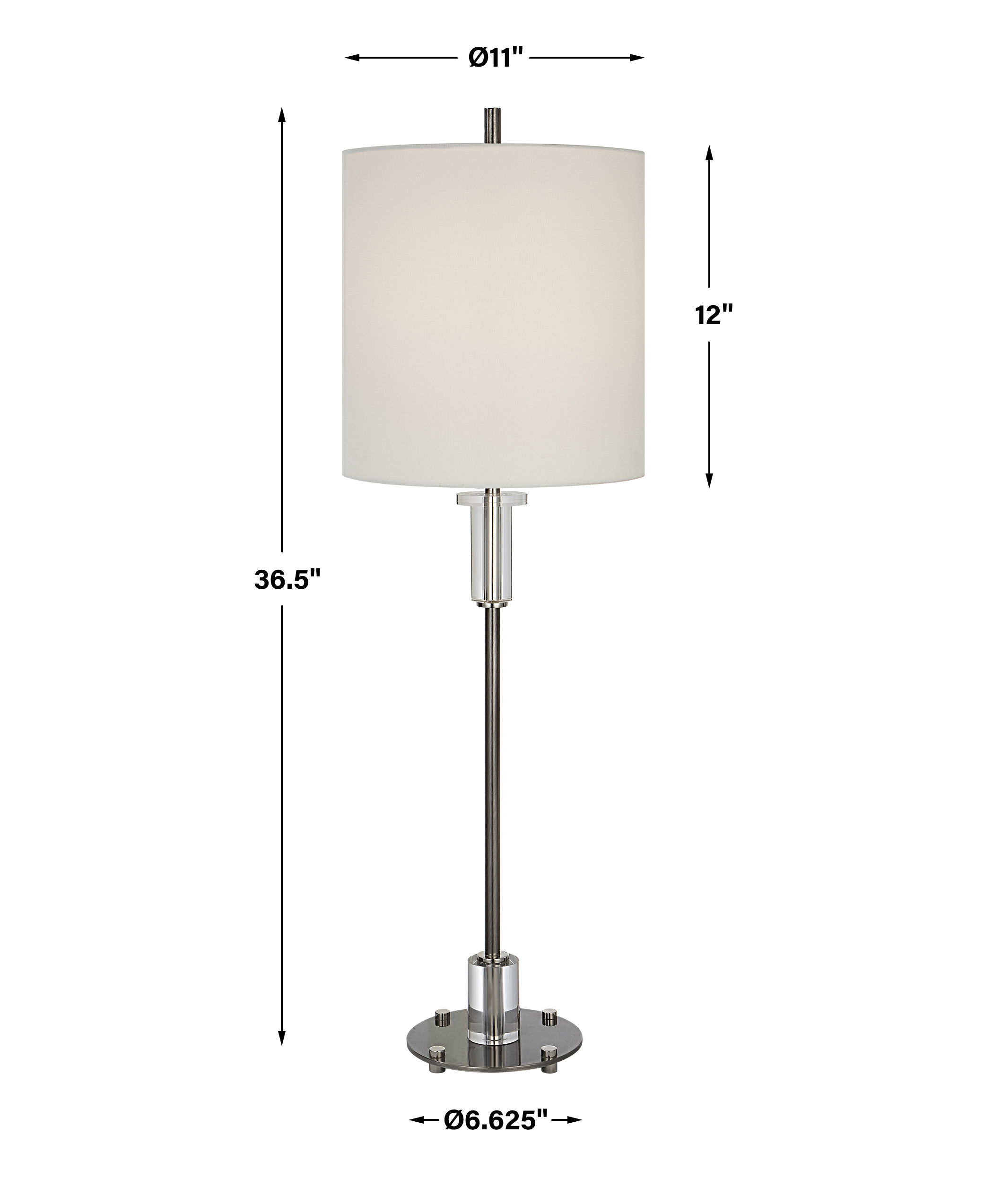 Aurelia Steel Buffet Lamp large image 