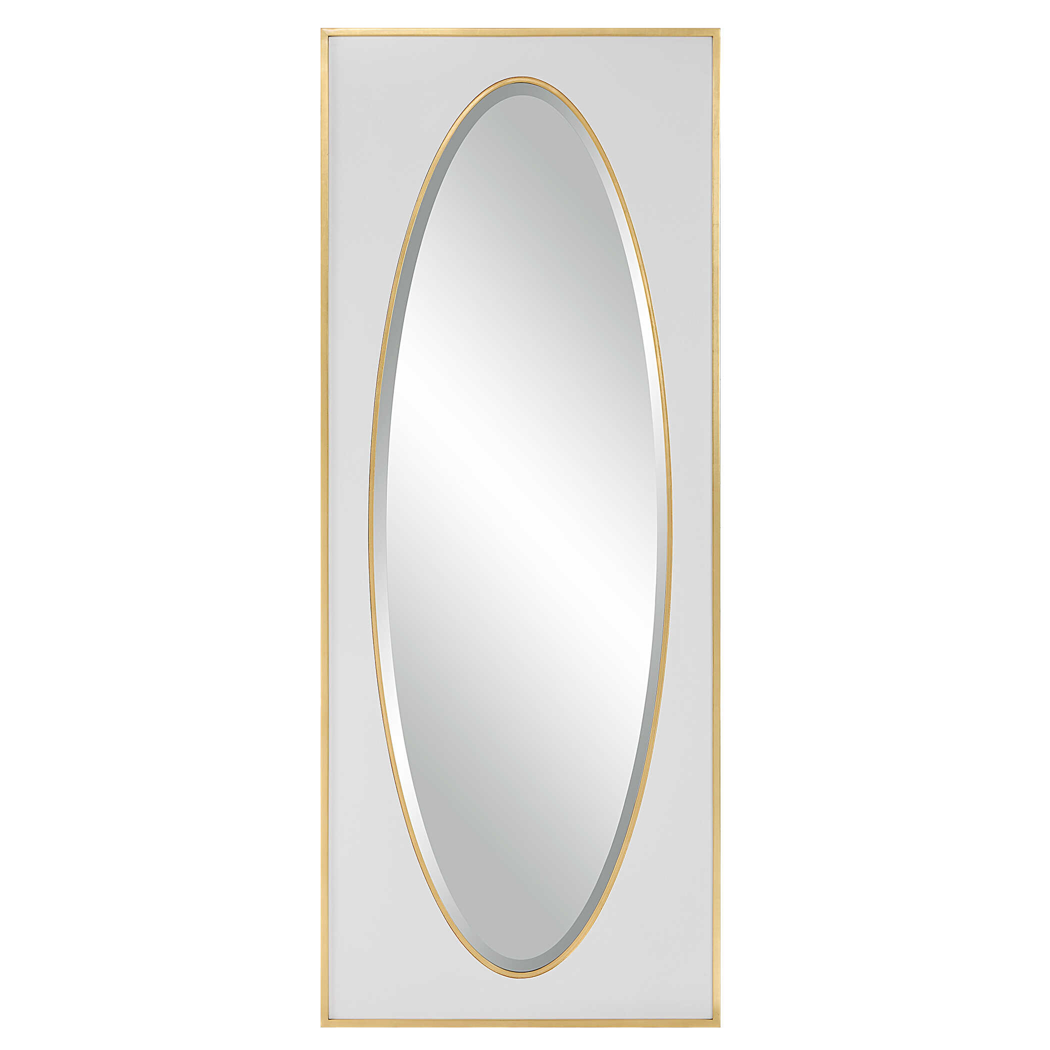 Danbury White Mirror, by Uttermost, 32.12" width x 80.12" height x 1.12" depth View 1