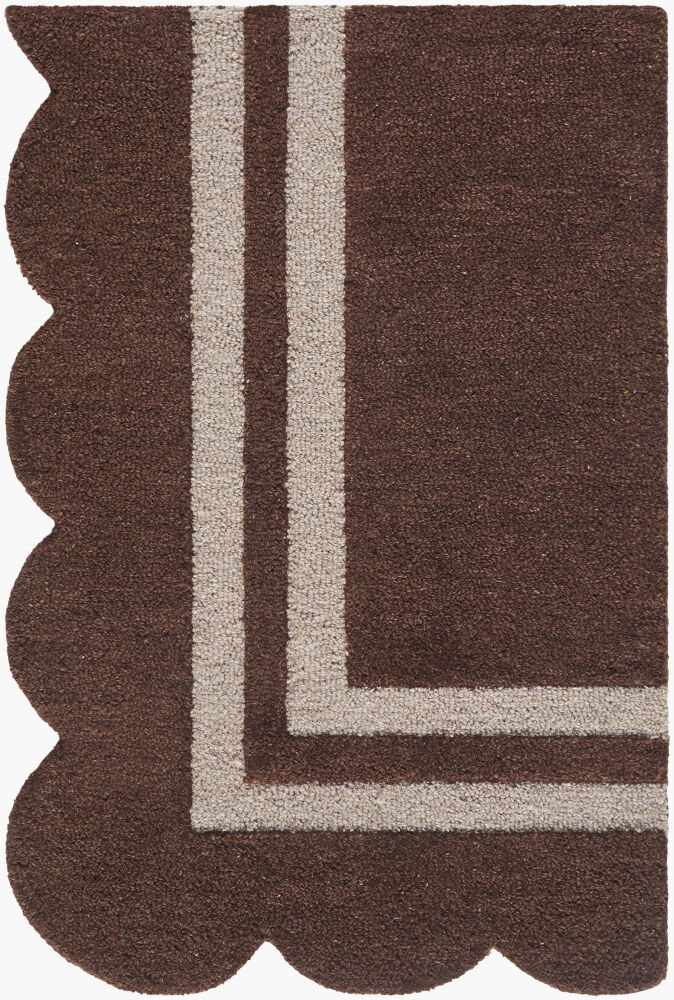 Scalloped Handmade Rug, by Surya, 3' length x 2' width