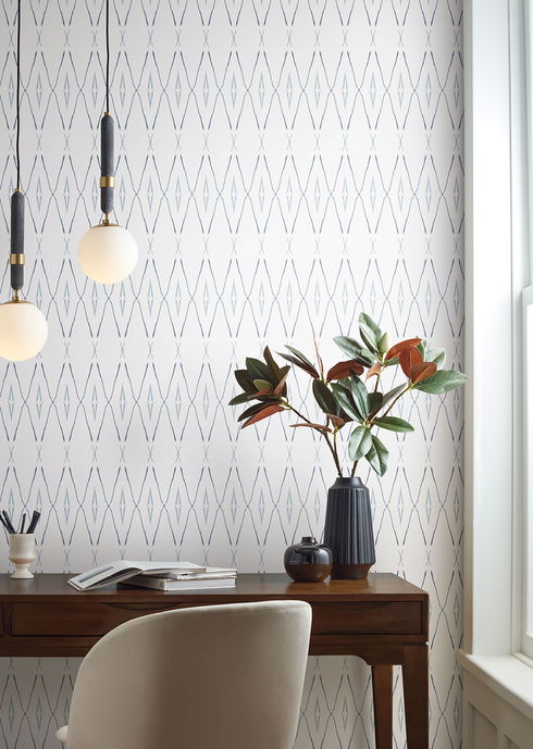Artifact Silhouettes Indigo Wallpaper