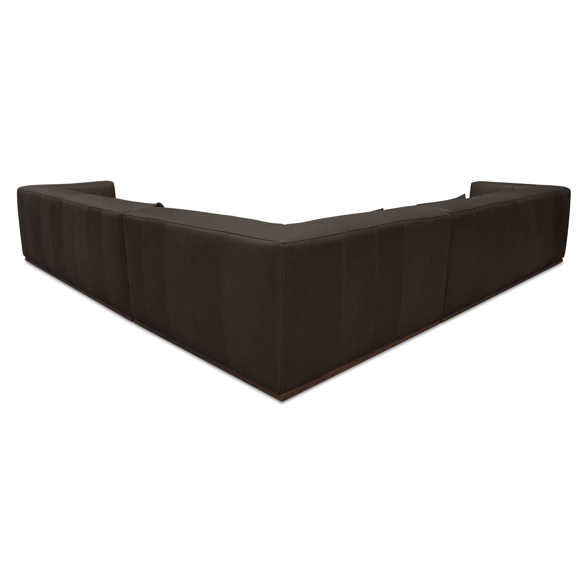 Clove L-shaped Sectional Deep Brown, Sectional Sofa by Moe's Home, 127.2" width x 22" height x 127.2" depth View 3