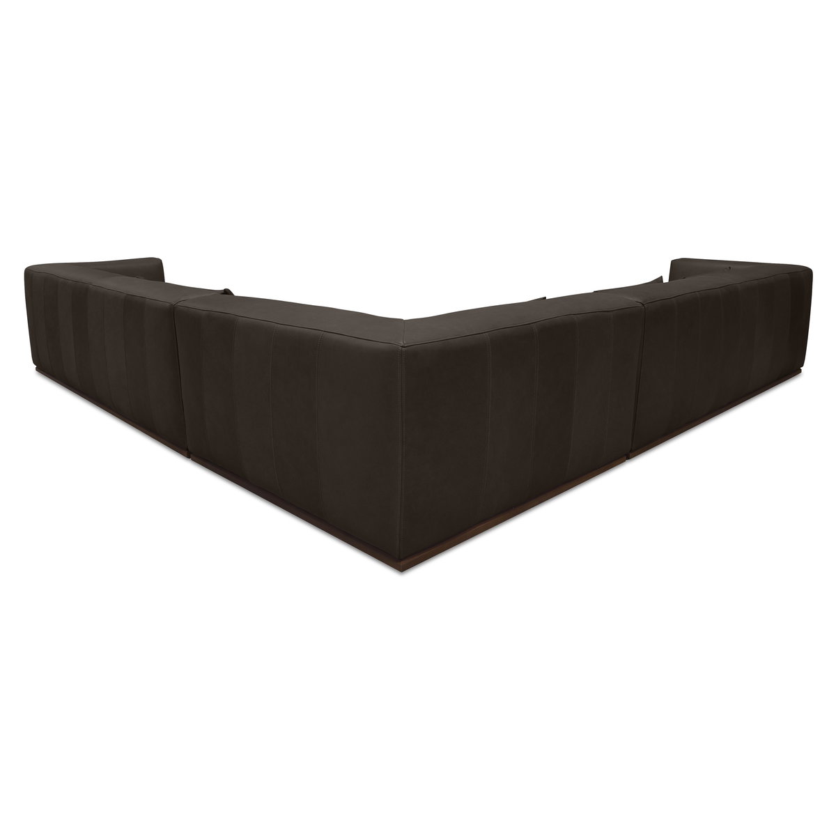 Clove L-shaped Sectional Deep Brown, Sectional Sofa by Moe's Home, 127.2" width x 22" height x 127.2" depth View 3