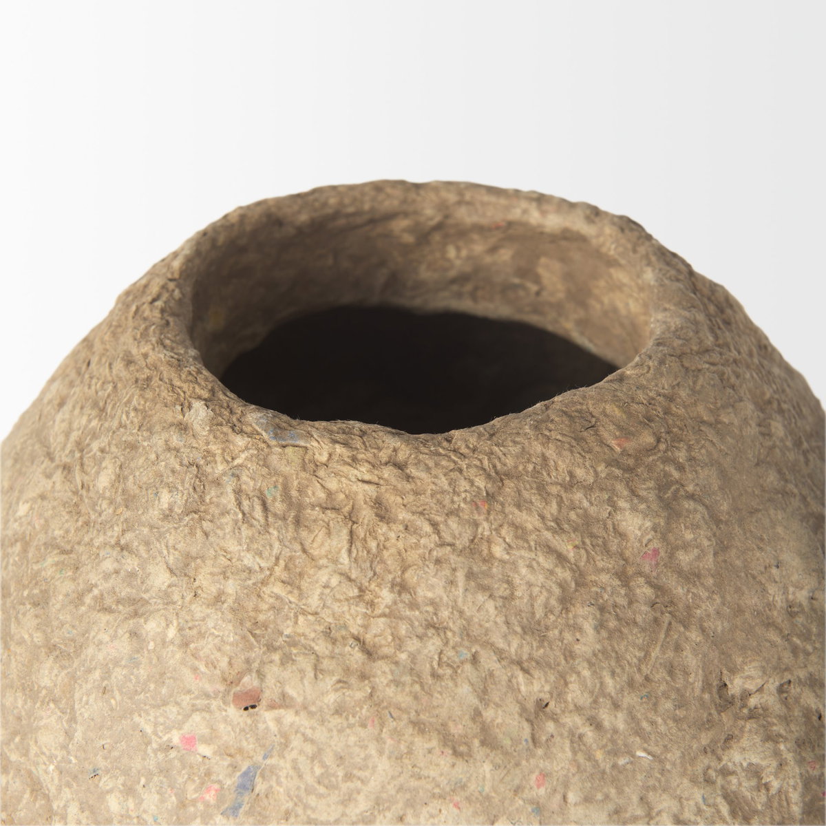 Rundal Large Beige Paper Mache Vase, by Mercana, 12" length x 12" width x 18" height View 6