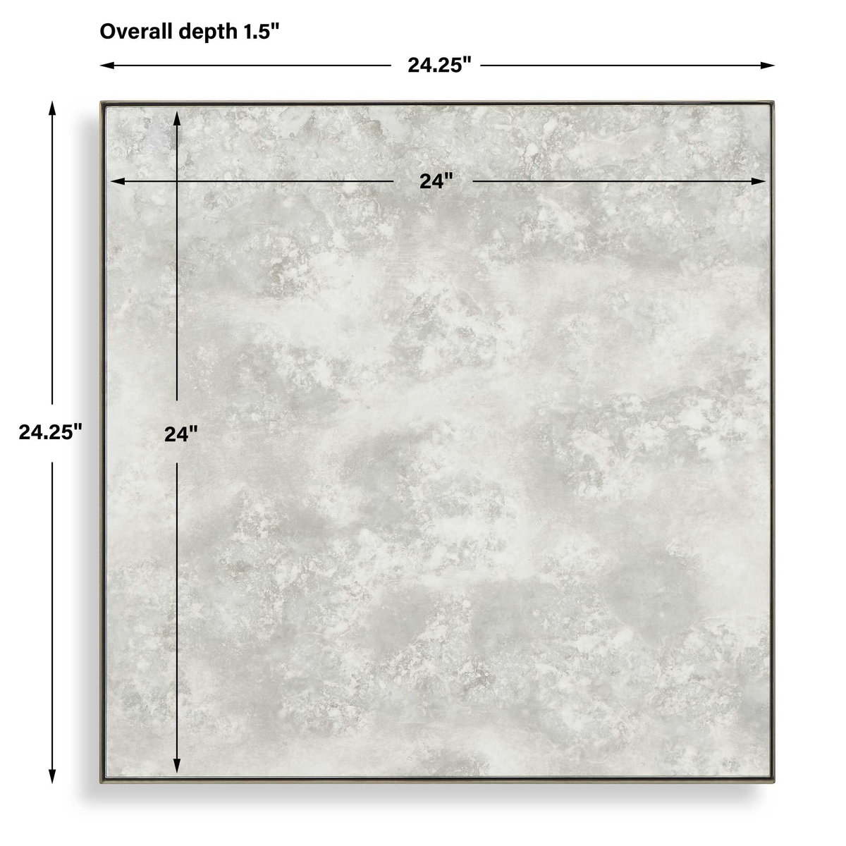 Fredric Square Antique Mirror, by Uttermost, 24.25" width x 24.25" height x 1.5" depth View 3