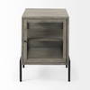 Arelius 20L x 18W x 26H Gray Wood with Black Metal Frame End/Side Table, Side & End Table by Mercana, 20" length x 18.75" width x 26" height thumbnail 4
