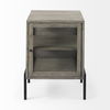 Arelius 20L x 18W x 26H Gray Wood with Black Metal Frame End/Side Table thumbnail 3