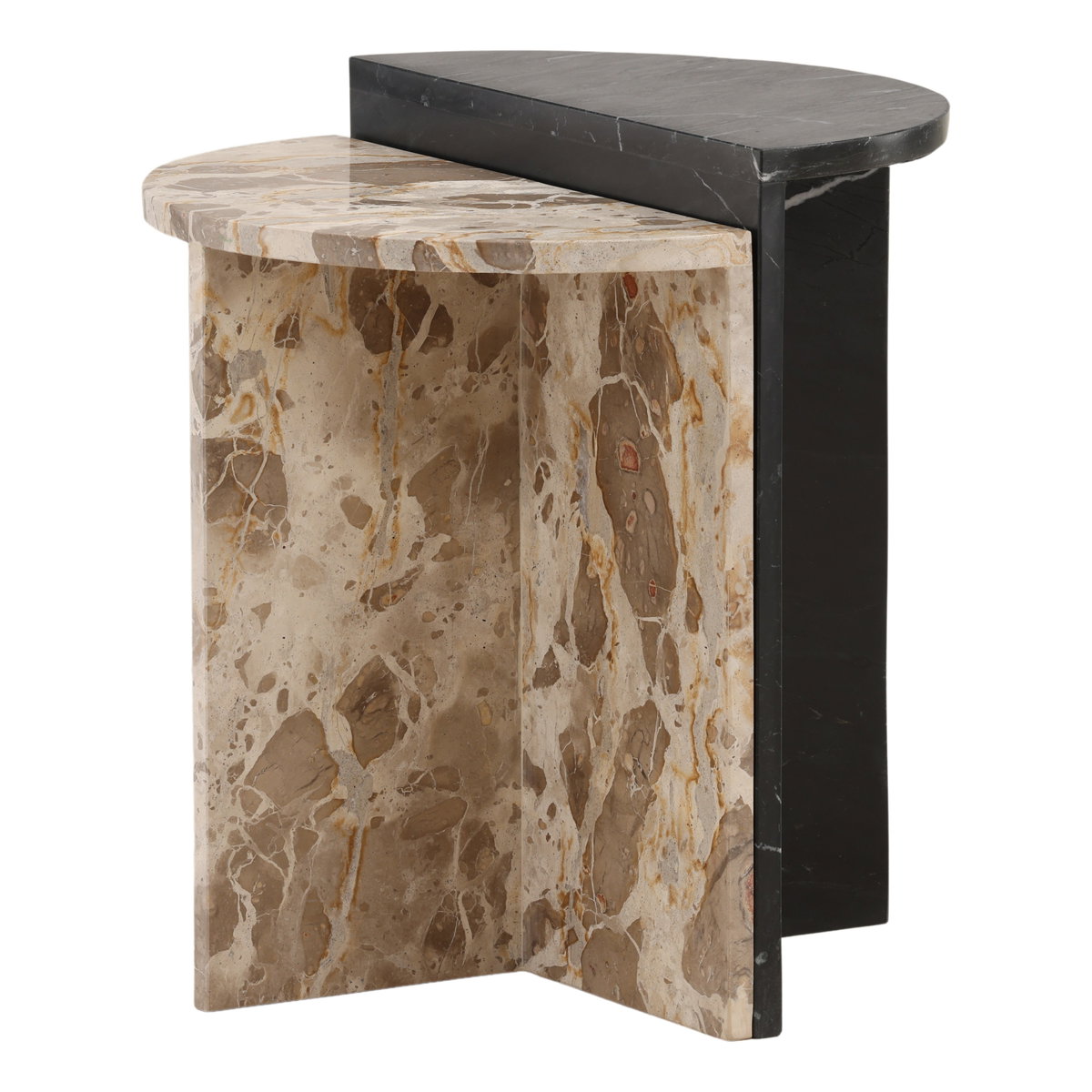 Harrington Nesting Table Set of 2 Black Cream, Side & End Table by Dovetail, 20" width x 22" height x 10" depth View 1