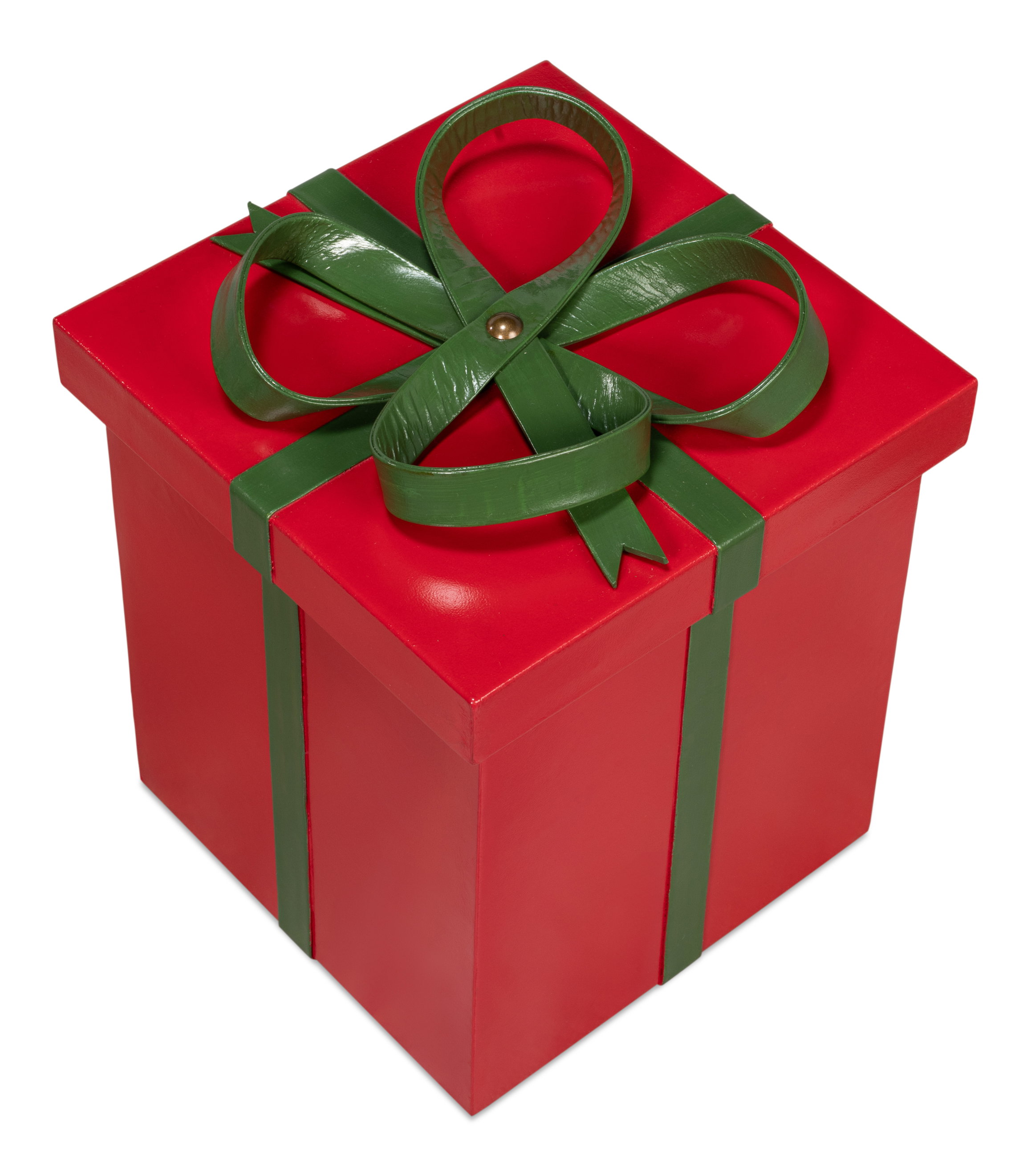 Ferrell Leather Holiday Boxes,S/3,Red, Decor by Sarreid, 8" length x 8" width x 9" height View 8