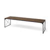Trestman III 66L x 18W Brown Wood Top with Black Iron Base Accent Bench, Benche by Mercana, 66" length x 17.75" width x 16.75" height thumbnail 1
