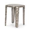 Randy Textured Silver Nickel Cast Aluminum Metal Accent Table, Side & End Table by Mercana, 20" length x 20" width x 21" height thumbnail 1
