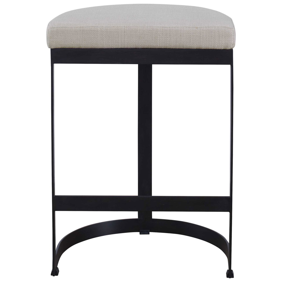 Ivanna Black Iron Counter Stool, Counter & Bar Stool by Uttermost, 18" width x 26" height x 14.5" depth View 4
