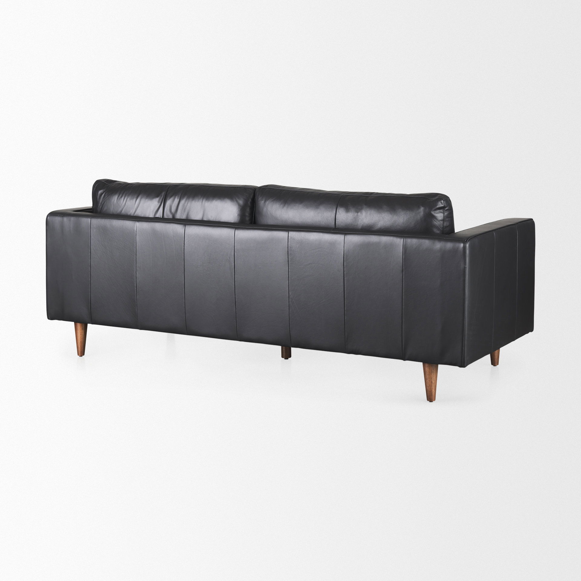 Svend  Black Leather Sofa, Sofas & Sectional by Mercana, 88" length x 38" width x 34" height View 8