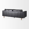 Svend  Black Leather Sofa, Sofas & Sectional by Mercana, 88" length x 38" width x 34" height thumbnail 8