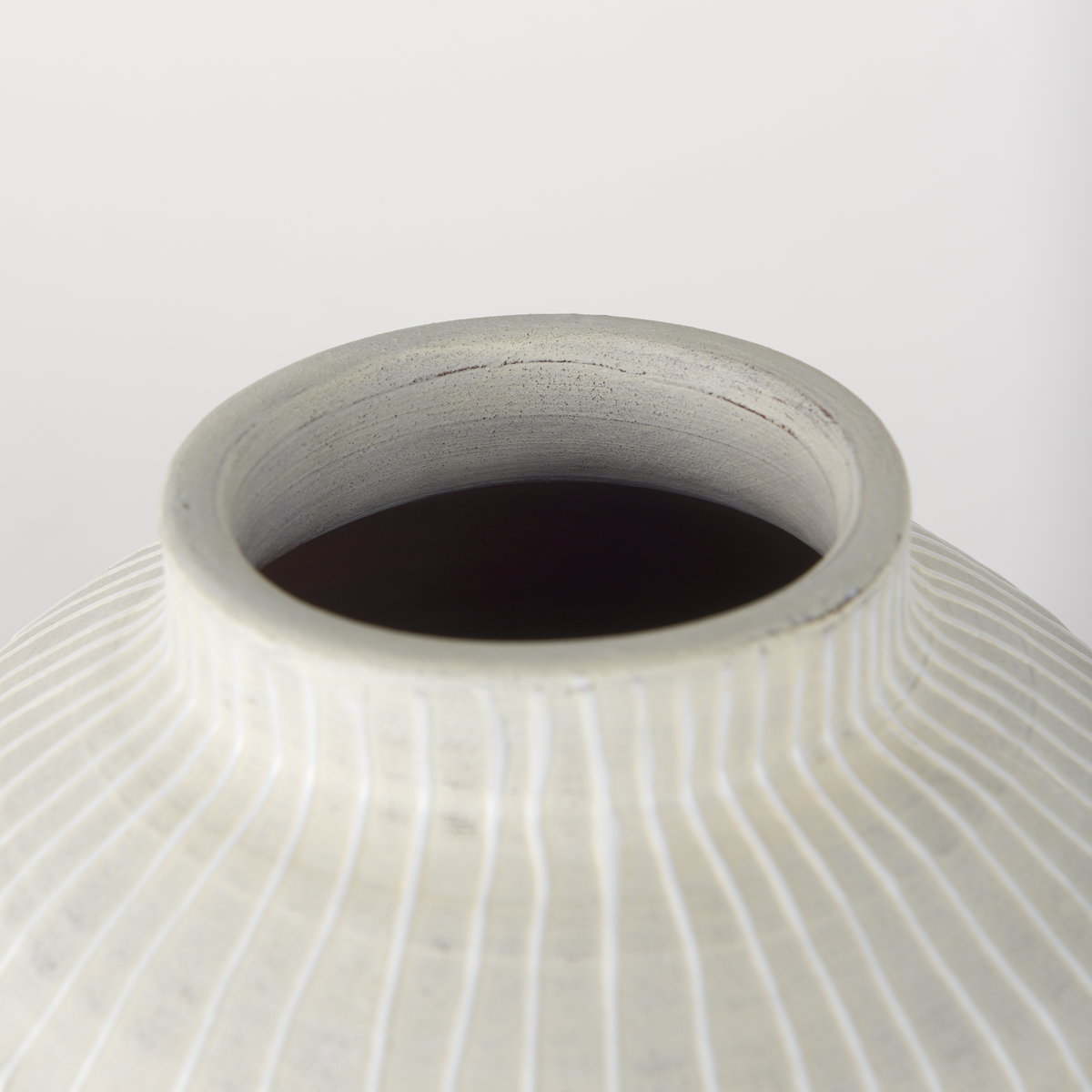 Blume 12.5H Off-White with Gray Textured Vase, by Mercana, 9.45" length x 9.45" width x 12.6" height View 6