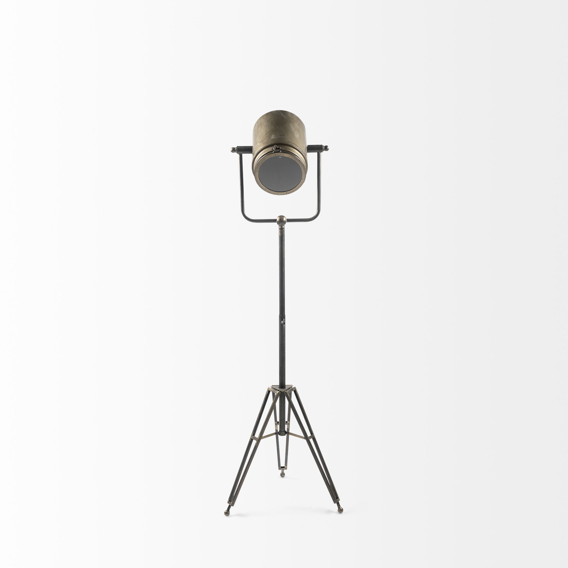 Debdou (61'H) Gold Metal Adjustable Cinema-Style Floor Lamp, by Mercana, 22" length x 22" width x 61" height View 5