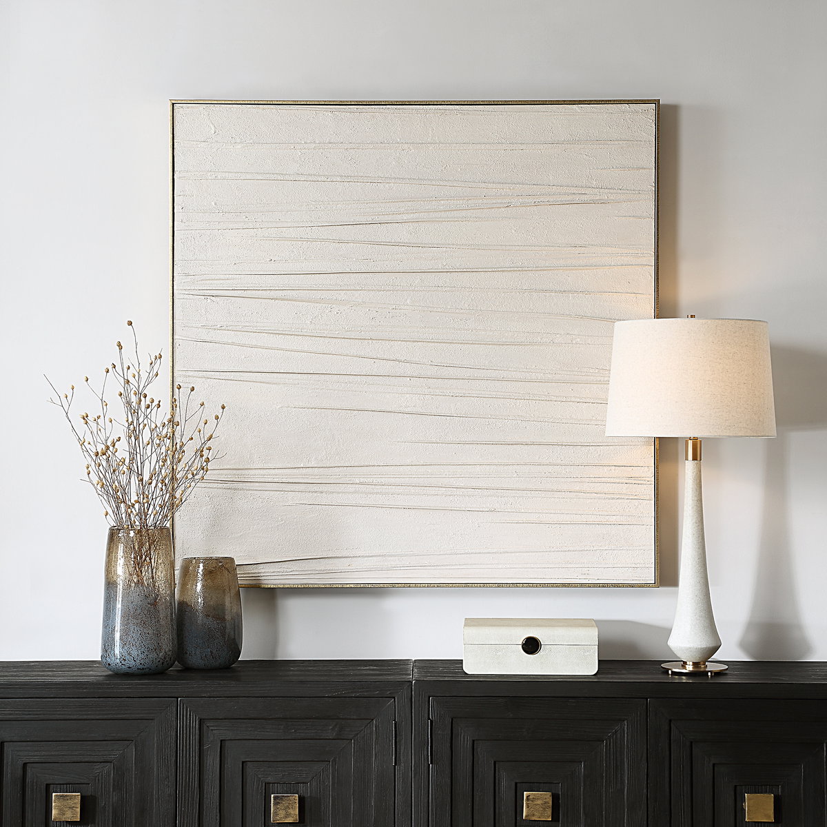 Walking The Line Minimalist Canvas Art, by Uttermost, 49" width x 49" height x 2.5" depth View 2