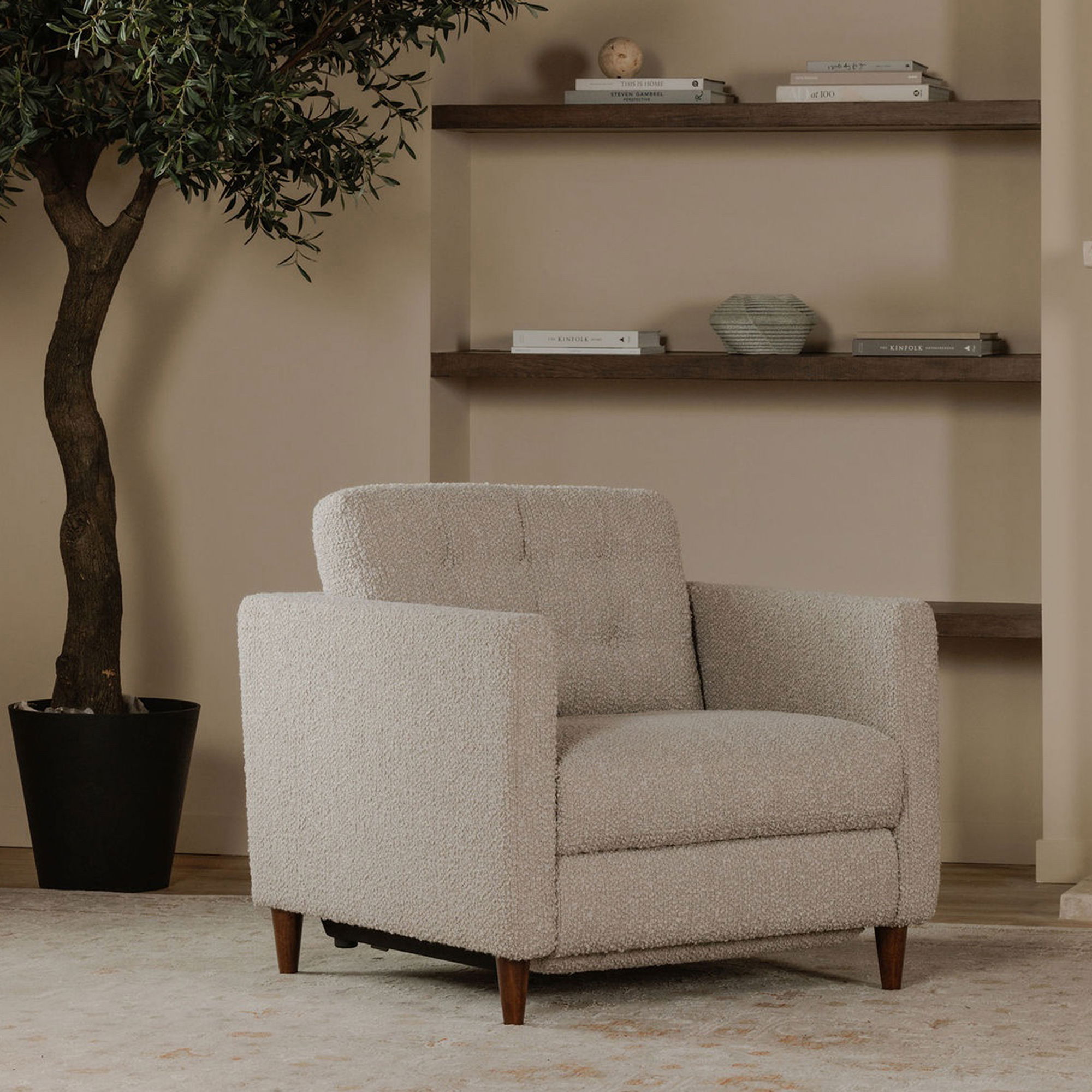 Bridgers Power Recliner Chair Warm Grey large image 