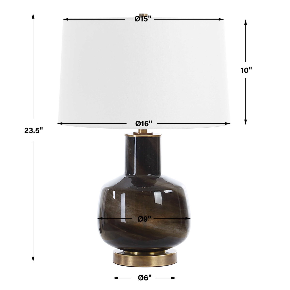 Buchanan Charcoal Table Lamp, by Uttermost, 16" width x 23.5" height x 16" depth View 3
