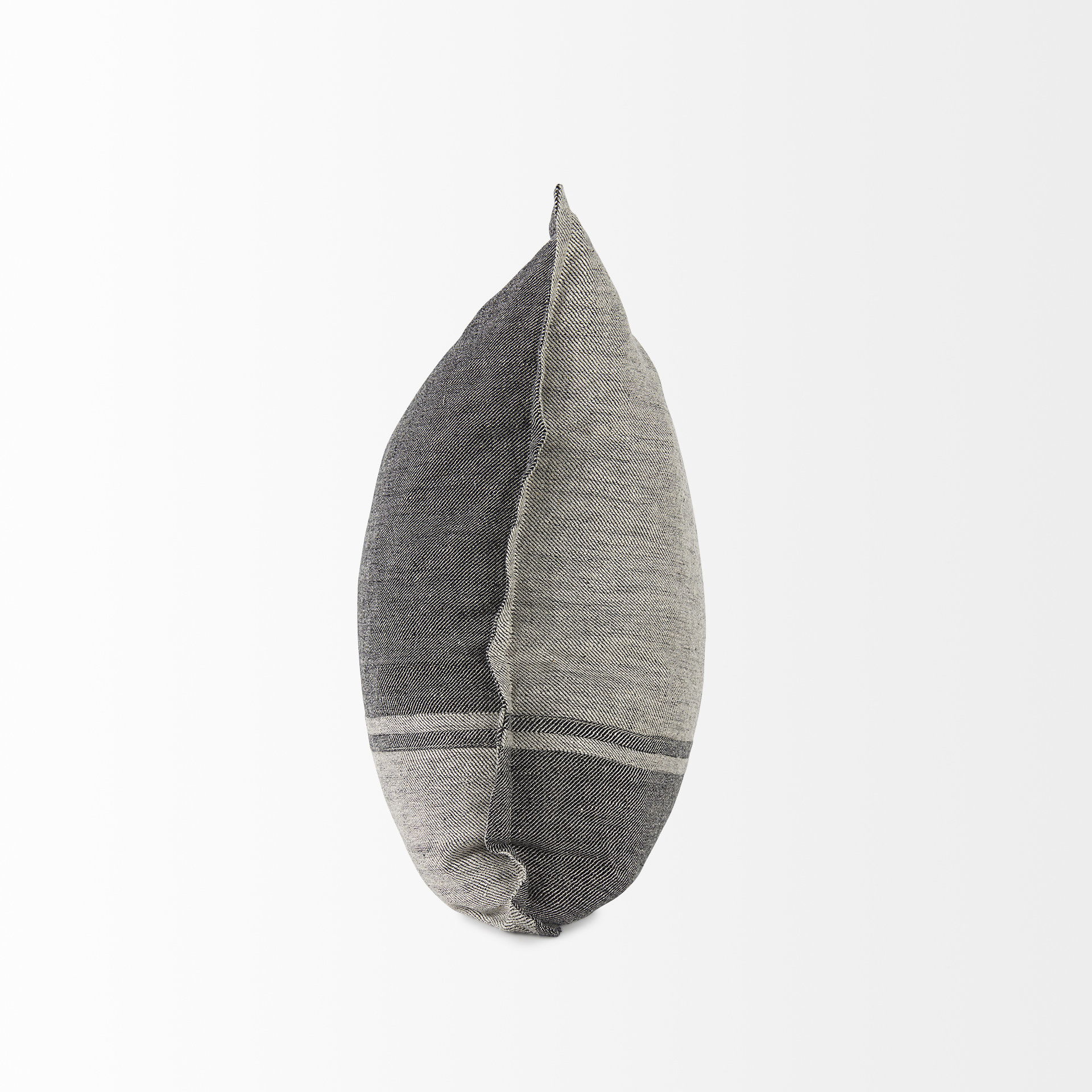 Zadie 20L x 20W Light Gray and Dark Gray Fabric Color Blocked Decorative Pillow Cover, by Mercana, 20" length x 20" width x 0.2" height View 7