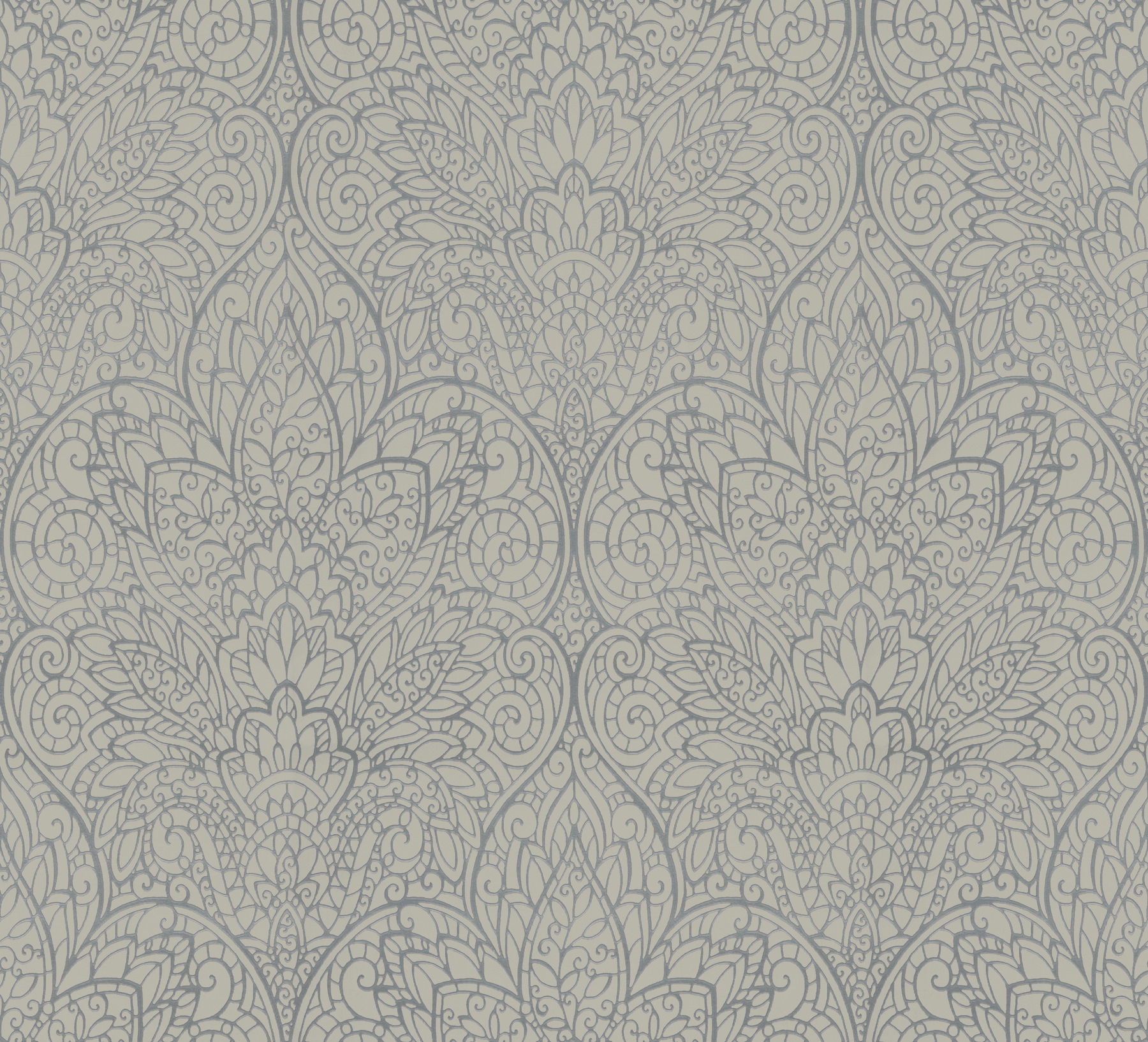 Paradise Dark Taupe & Silver Wallpaper large image 