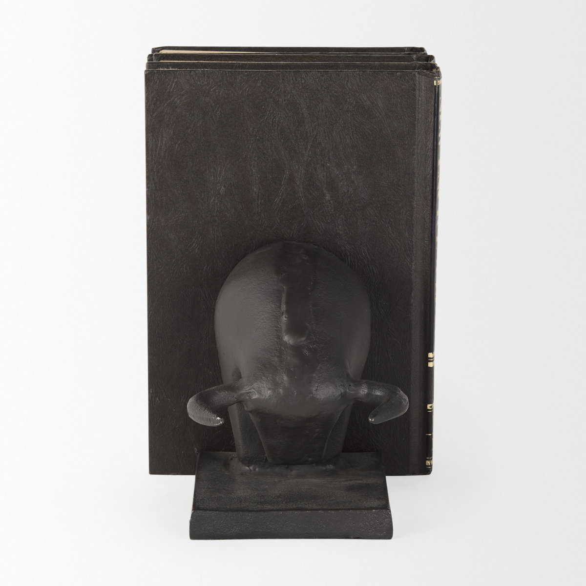 Tauro III (Set of 2) 10L x 5W Black Cast Aluminum Raging Bull Bookends, by Mercana, 9.5" length x 4.25" width x 5.75" height View 7