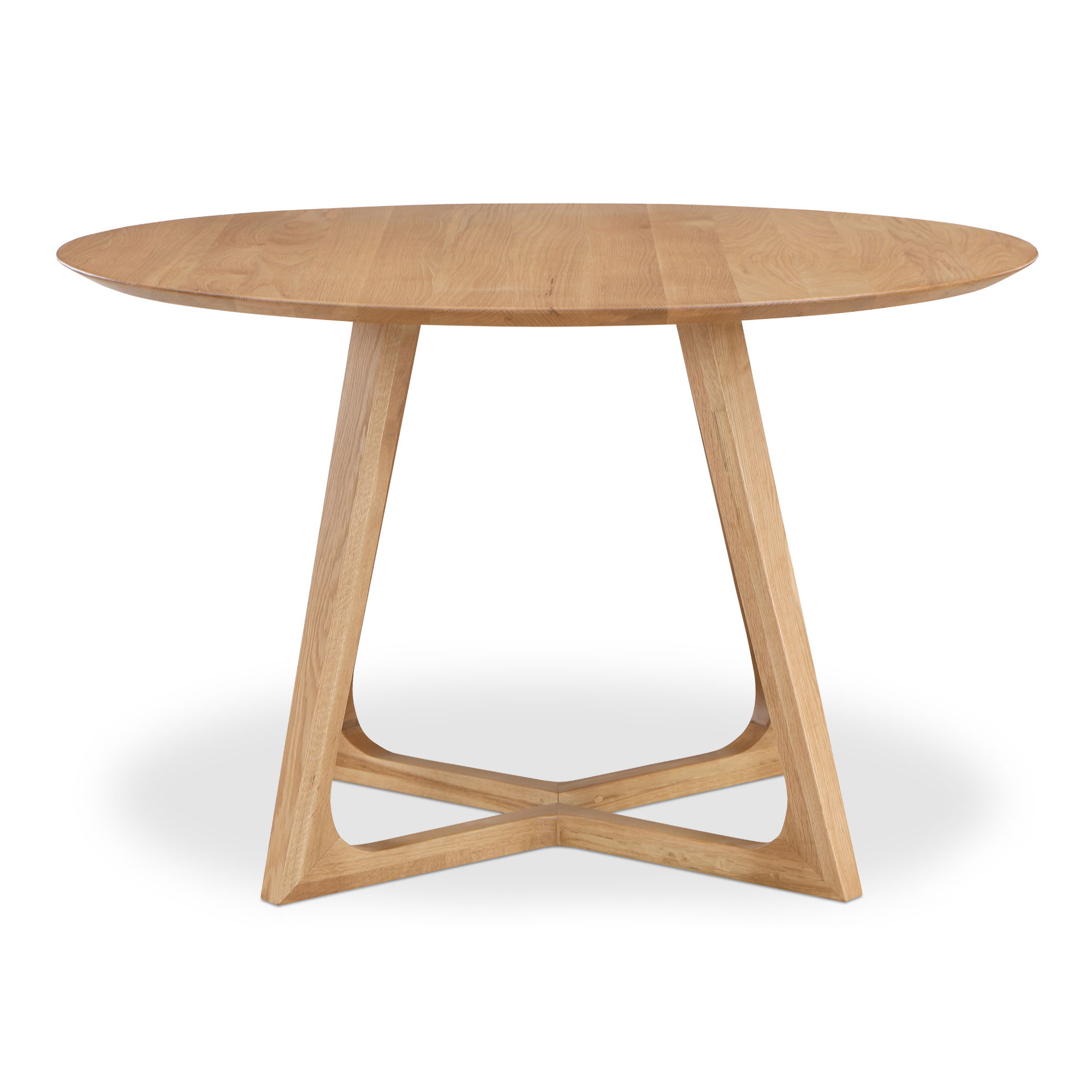 Godenza Round Dining Table Natural Oak, by Moe's Home, 47.25" width x 29.5" height x 47.25" depth View 3