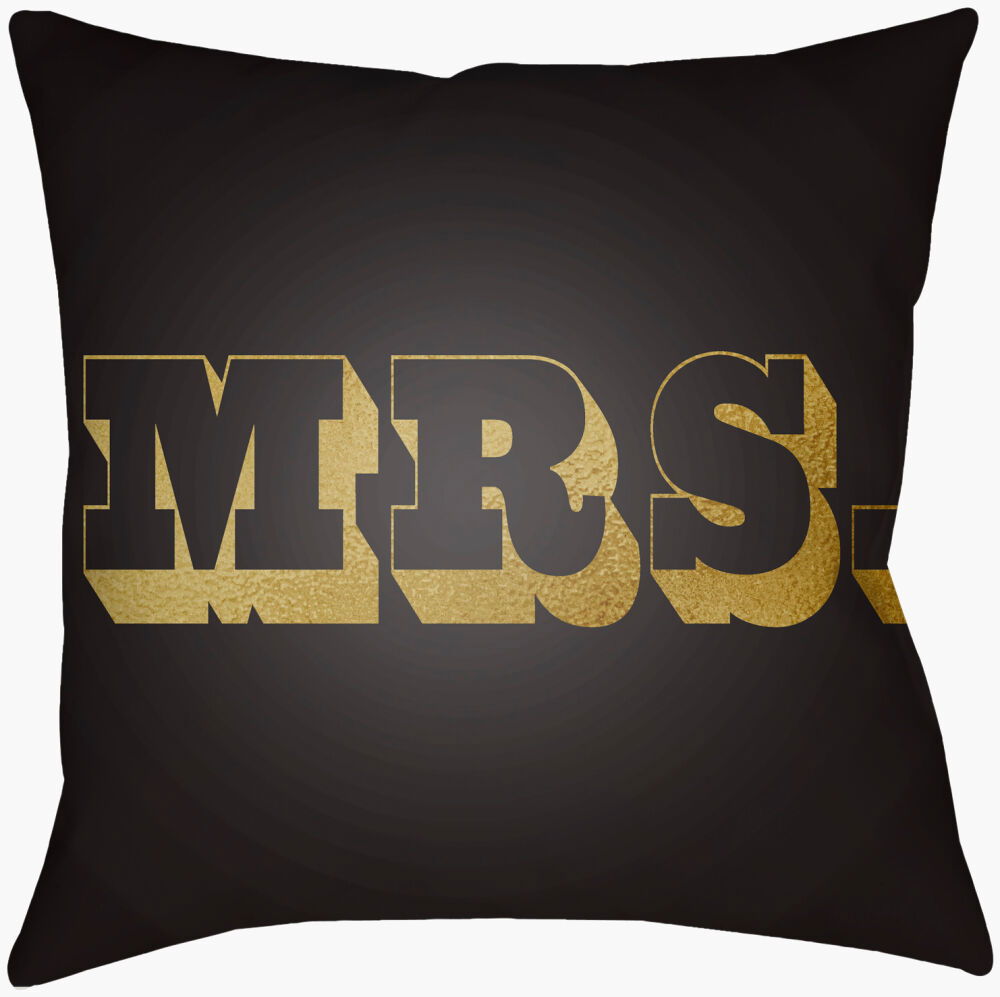 Mr & Mrs Accent Pillow, Decorative Pillow by Surya, 16" length x 16" width