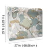 Lotus Pond Grey & Blue Wallpaper thumbnail 6