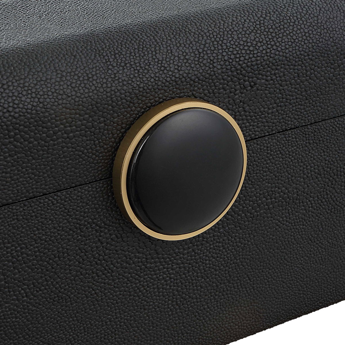 Lalique Black Shagreen Box, Boxe by Uttermost, 12.87" width x 4.5" height x 9" depth View 6