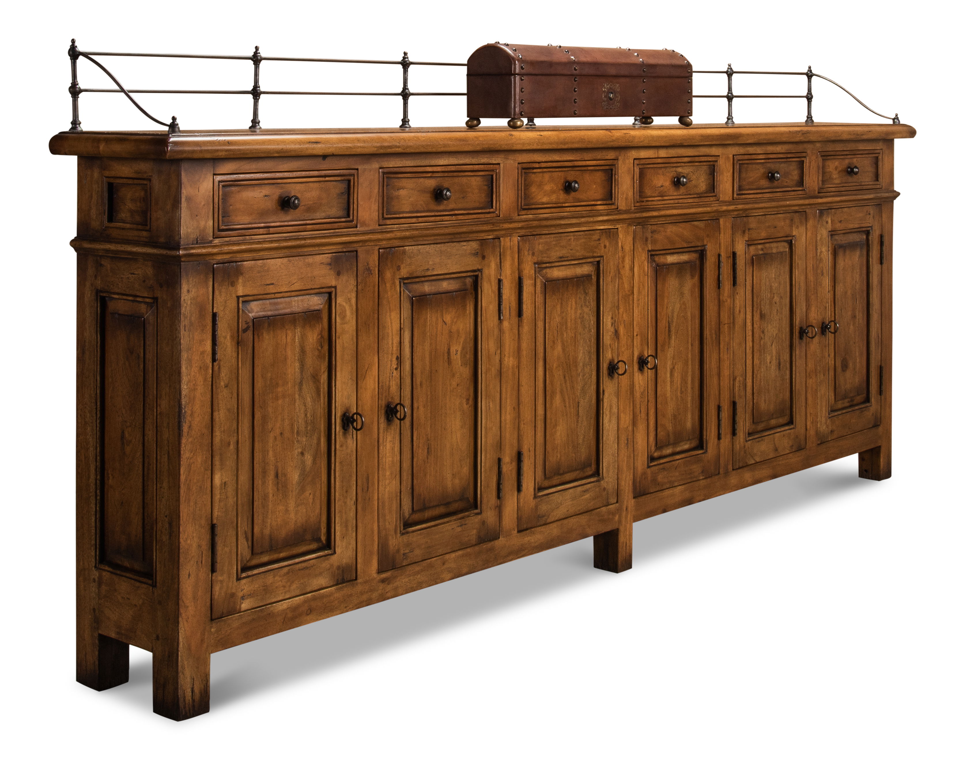 Covent Gardens Sideboard, Fruitwood, Cabinets & Sideboard by Sarreid, 96" length x 12" width x 43" height View 11