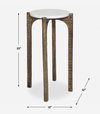 Vivi Marble Drink Table, Side & End Table by Uttermost, 12" width x 22" height x 12" depth thumbnail 3