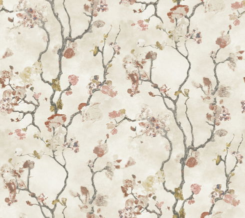 Avril Chinoiserie Coral Wallpaper