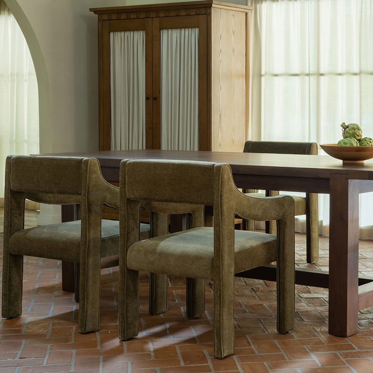 Wilson Dining Table Small Warm Brown, by Moe's Home, 98" width x 30" height x 40" depth View 8