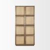 Sina Brown Oak Wood with Natural Rattan 2 Door Curio Cabinet thumbnail 3