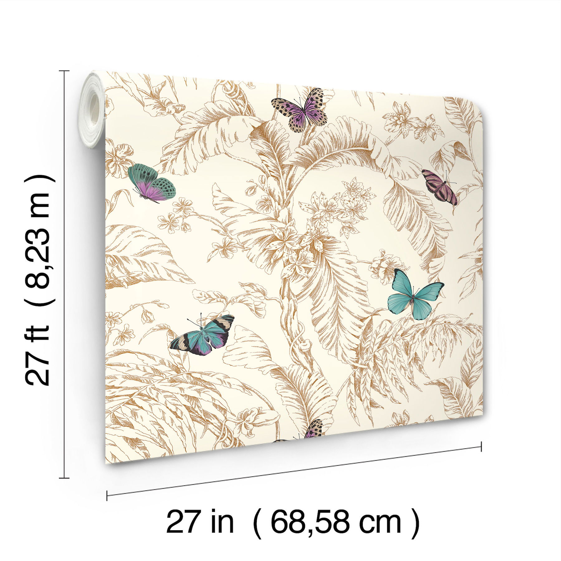 Papillon Gold Wallpaper large image 