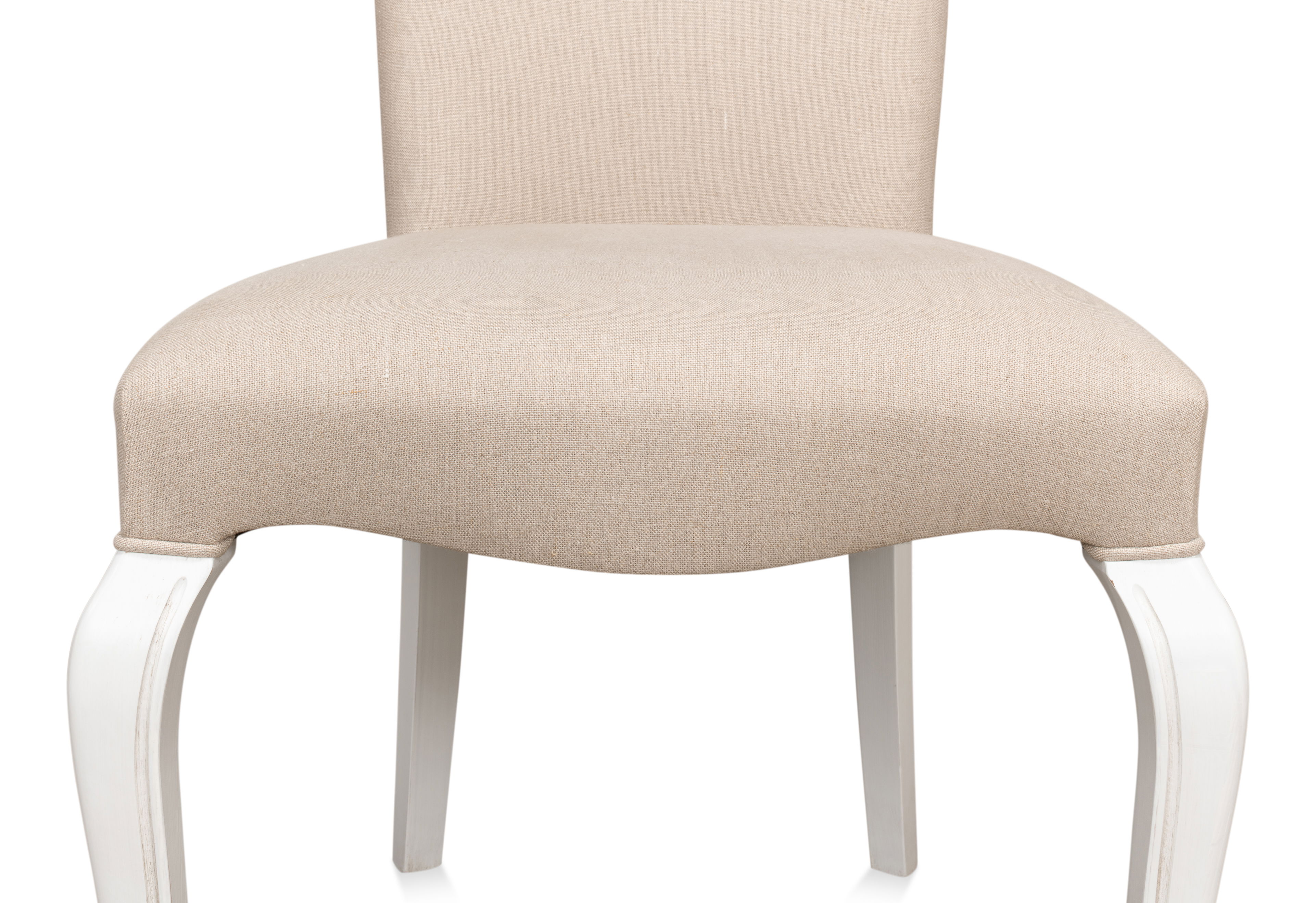 Sidechair, Cortina White W/ Linen Flax large image 