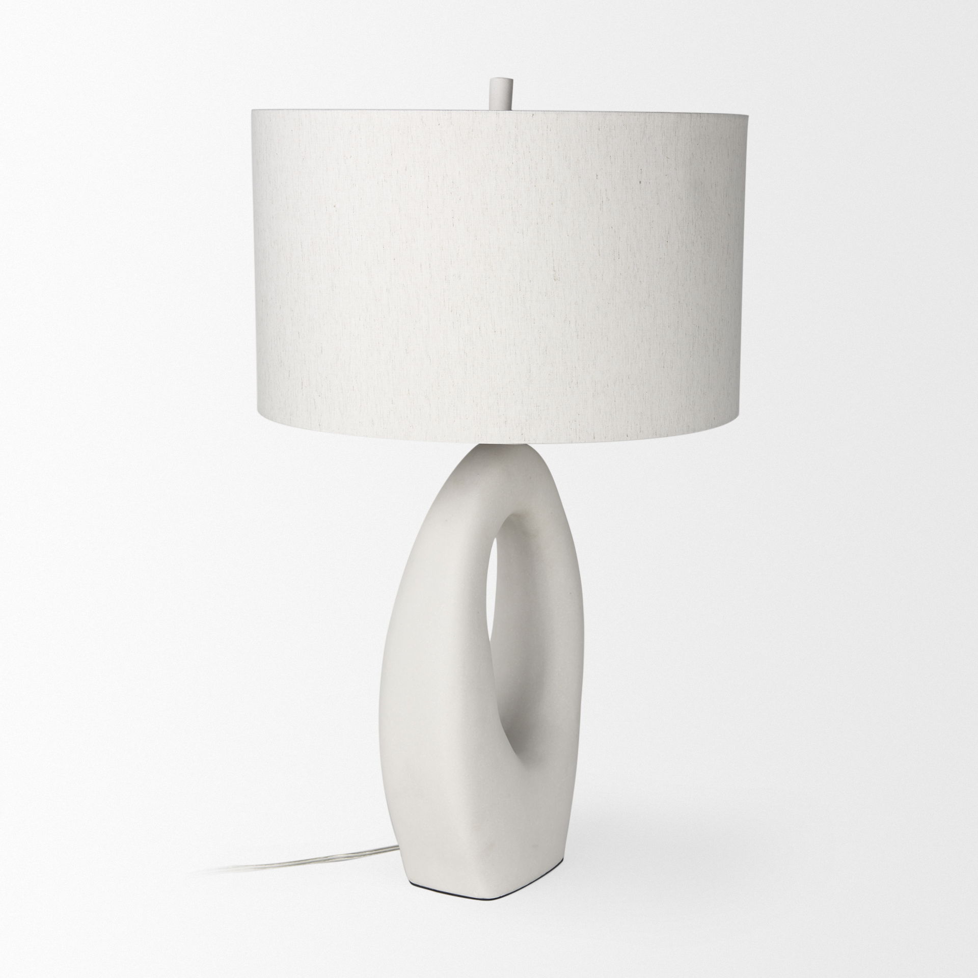 Tao 20.0L x 20.0W x 33.0H Cream Base with White Shade Table Lamp large image 