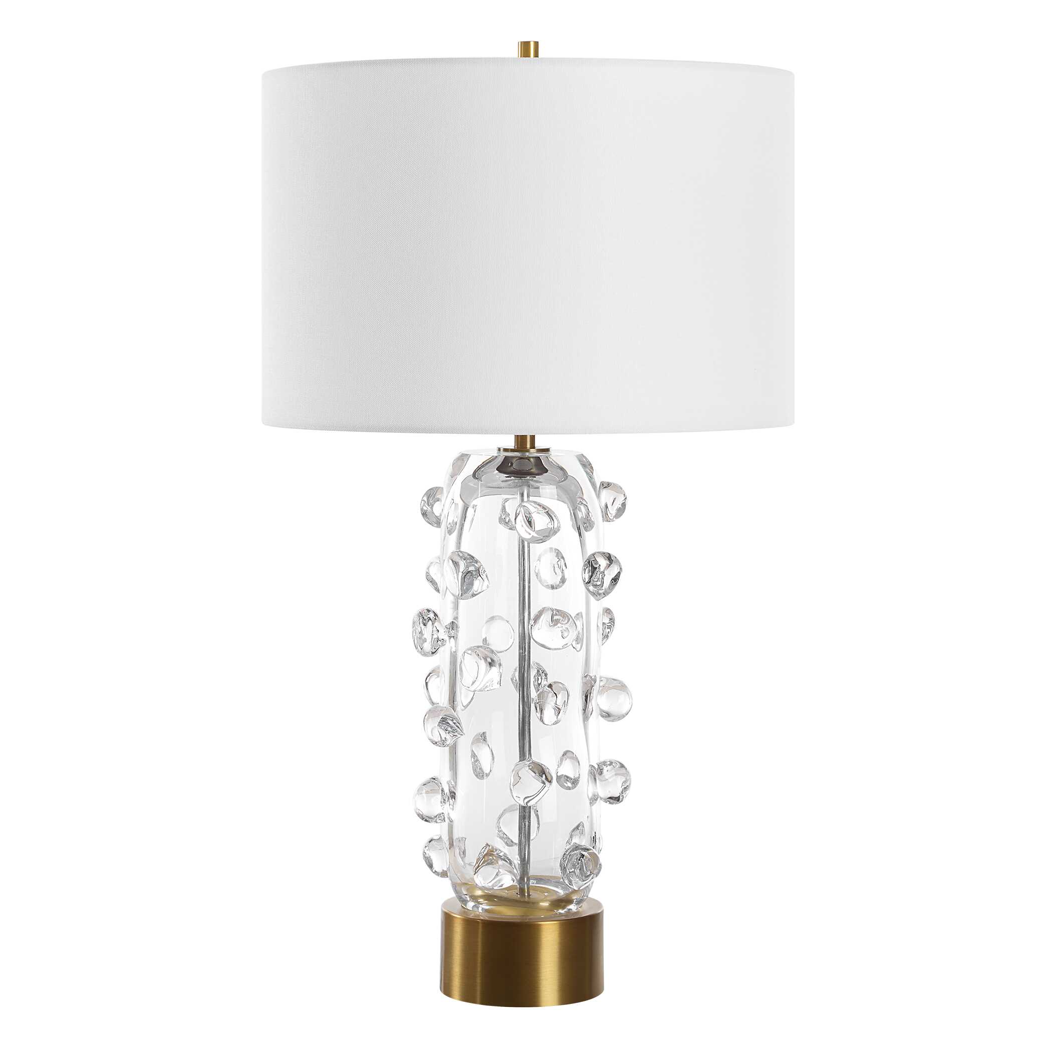 Aura Clear Glass Table Lamp, by Uttermost, 15" width x 27.75" height x 15" depth View 4