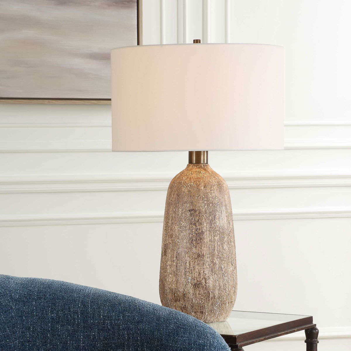 Napier Earthy Brown Table Lamp, by Uttermost, 17" width x 27.5" height x 17" depth View 2