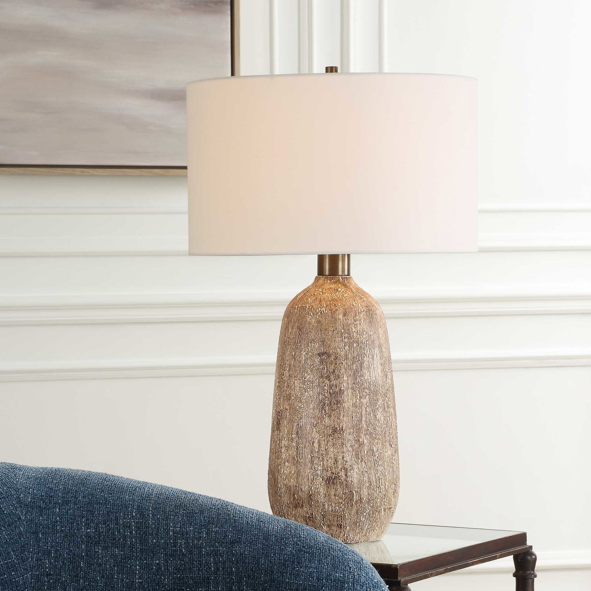 Napier Earthy Brown Table Lamp, by Uttermost, 17" width x 27.5" height x 17" depth View 2
