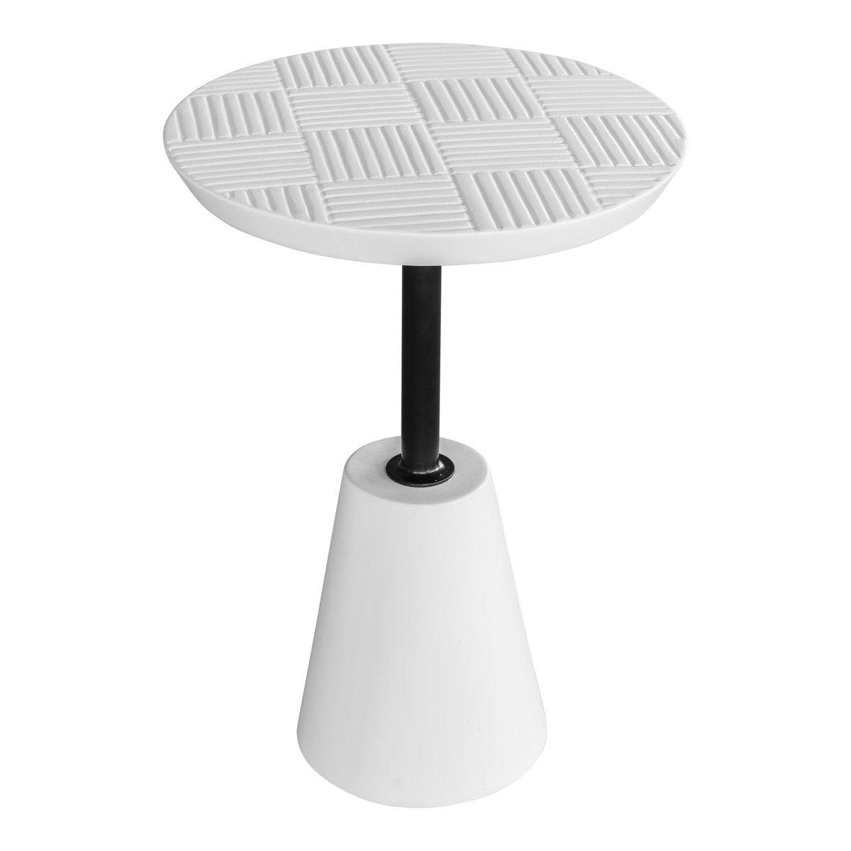 Foundation Outdoor Accent Table White, Outdoor Table by Moe's Home, 1'1.25" width x 1'7.75" height x 1'1.25" depth View 2