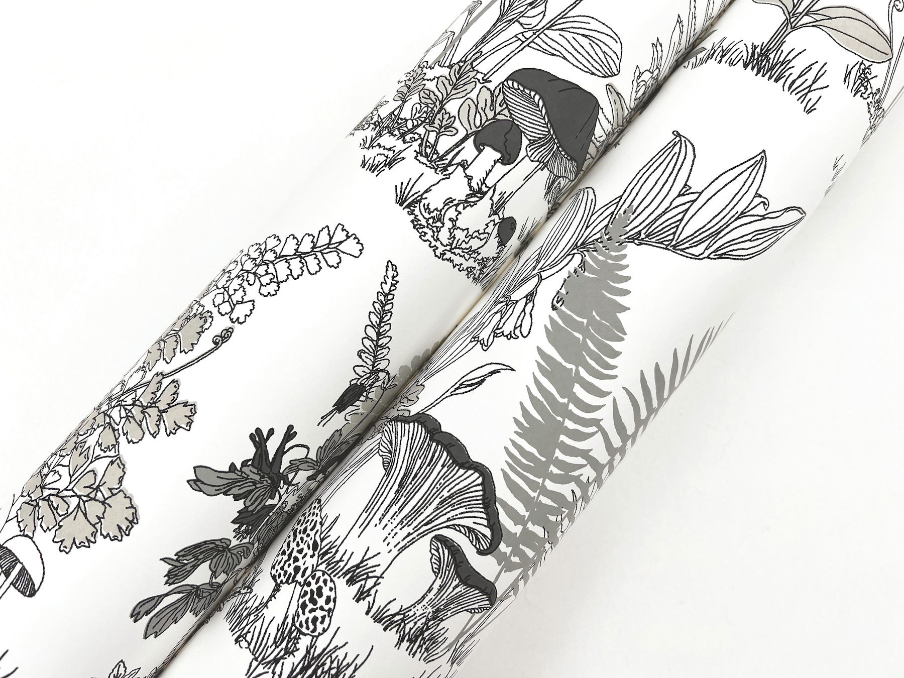 Mushroom Garden Toile Black & Grey Wallpaper, by York Wall, 27' length x 2'3" width x 0.02" depth View 5