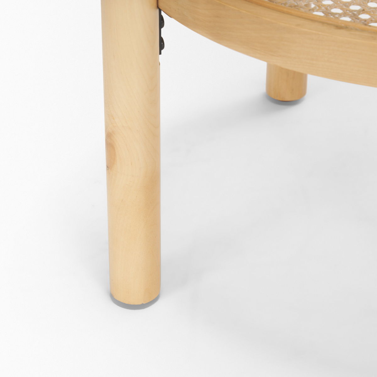 Weslyn Solid Light Brown Wood and Glass Top with Cane Side Table, Side & End Table by Mercana, 21.5" length x 21.5" width x 24" height View 9