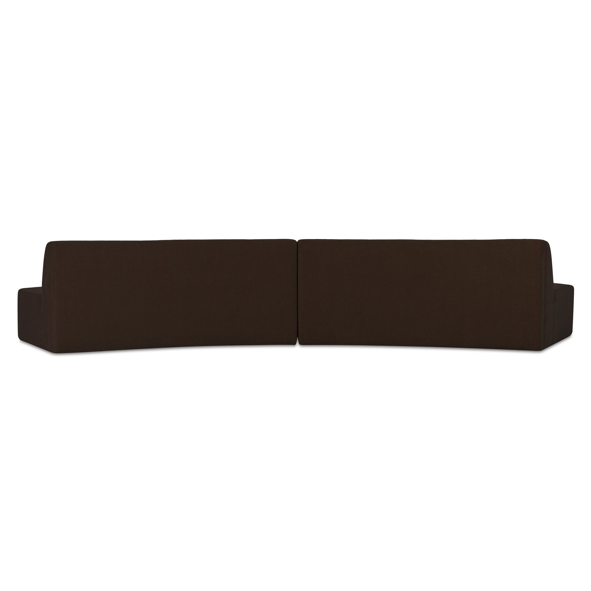 Naomi 2 Piece Convex Modular Sectional Dark Brown, Sectional Sofa by Moe's Home, 161.4" width x 28.3" height x 39" depth View 5