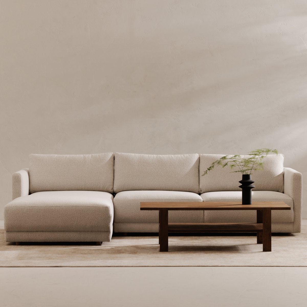 Bryn Sectional Left Oyster, Sectional Sofa by Moe's Home, 115.5" width x 31.5" height x 70.5" depth View 7