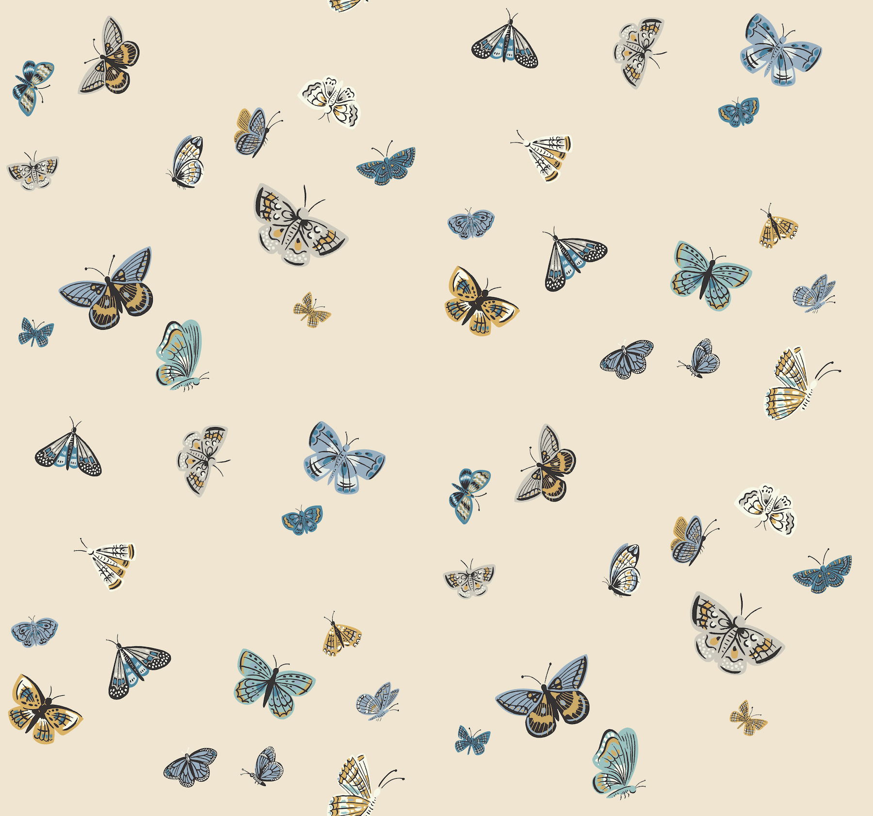 Butterfly House Linen Wallpaper large image 