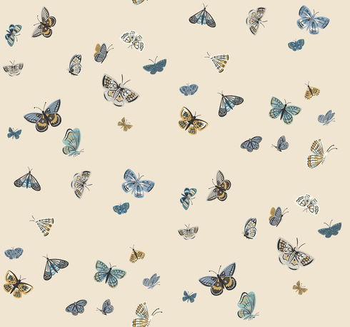 Butterfly House Linen Wallpaper