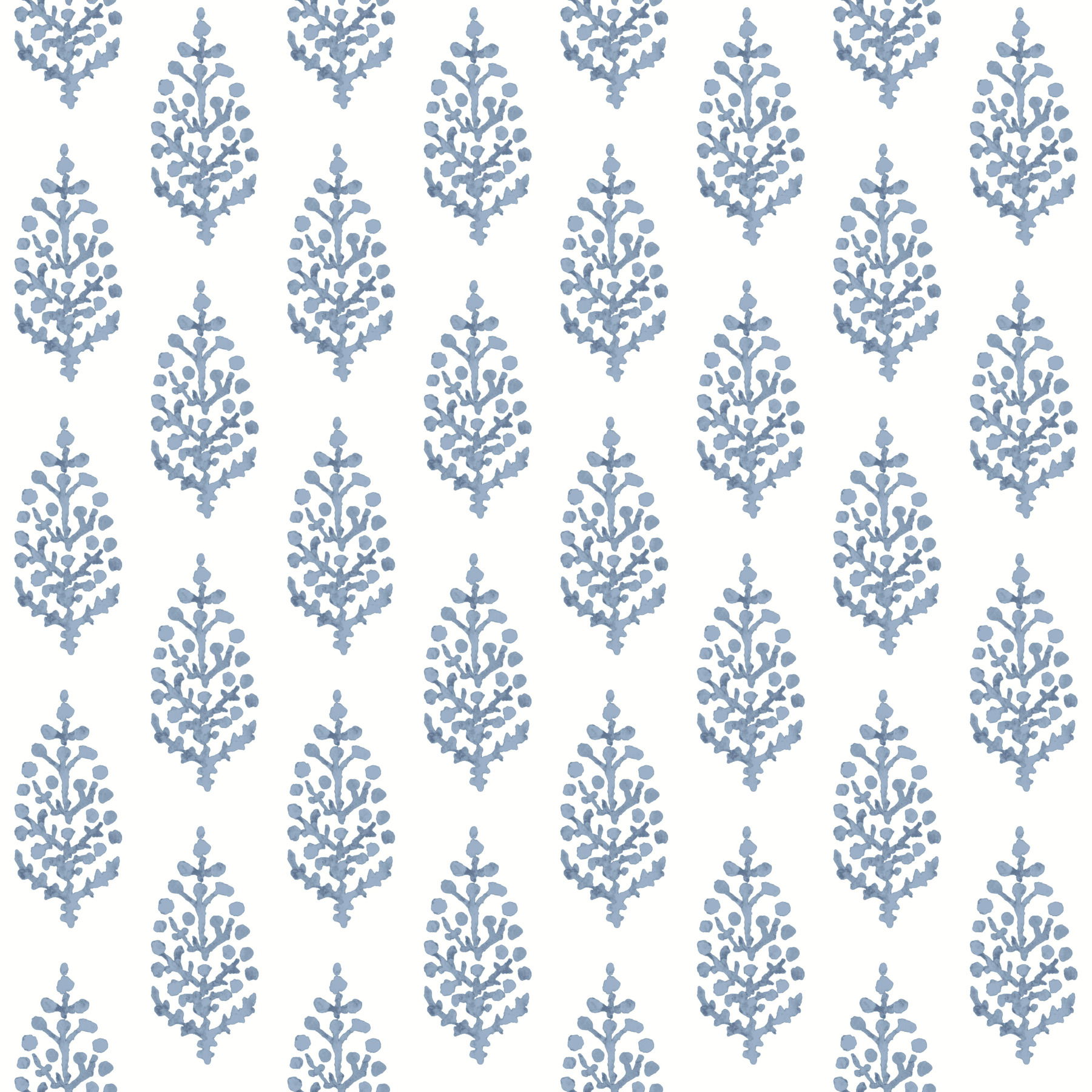 Paisley on Calico Blue Wallpaper large image 